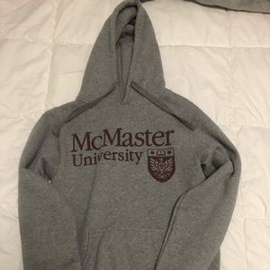 McMaster grey burgundy university hoodie